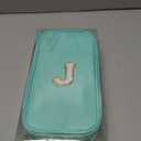 Large Pencil Case,Big Capacity Pencil Pouch,Personalized Initial Pencil Bag with smooth zipper,Multiple Pockets,Cute Aesthetic Stationery Pen Case Bag for Teen Girls College (Mint Green, J)