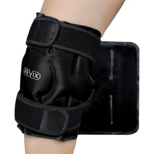 REVIX Ice Wrap for Knee Discomfort, Reusable Knee Ice Pack Wrap with Cold Compress Therapy for Muscle Ache, Promotes Post-Workout Recovery, Soft Plush Lining, Black