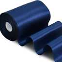 TONIFUL 4 in x 22Yds Wide Navy Blue Satin Ribbon Solid Fabric Large Ribbon for Cutting Ceremony Kit Grand Opening Chair Sash Table Hair Car Bow Sewing Craft Gift Wrapping Wedding Party Decoration