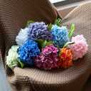 DUYONE 3PCS 22 inch Realistic Artificial Hydrangea Large Flowers Artificial Flowers Dry Flowers Outdoor Wedding Christmas Office Family Party Living Room Table Decoration (Dark Blue)