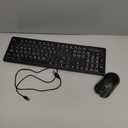 Backlit Large Print Wireless Keyboard and Mouse Combo, 2.4G Full Size Keyboards with Light Up Large Keys, Oversize Letters Keys Easy to See and Type, Quiet Keyboard Mouse for Windows, Laptop, PC (Black)