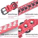 2 x Stylish PU Leather Dog Collar with Alloy Buckle, Black Diamond Rivets, Adjustable, Durable for Small, Medium, Large Dogs - Grey S (Small (Pack of 1))