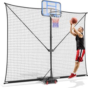 SPOYNAL 10x8FT Basketball Return Backstop Net, Hoop Rebounder