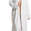 Women Lightweight Bath Robes Terry Cloth Towel Robe Microfiber Knee Length Bathrobe with Pockets (M)