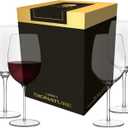 Libbey Signature Kentfield Wine Glasses, 20-Ounce, Set of 4, Made in USA, Dishwasher Safe, Classic Stemmed Glassware, Gift Box