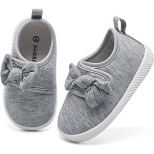 MORENDL Toddler Shoes Baby Walking Sock Shoes Non-Slip Breathable Boys & Girls Sneakers Infant Tennis Shoes Grey Size 9