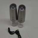 Rechargeable Electric Pepper and Salt Grinder Set, No Battery Needed, whit Gravity Sensing Switch and LED Light, One Hand Automatic Operation, Sliver, 2 Pack (2.5*2.5*7.9inch)