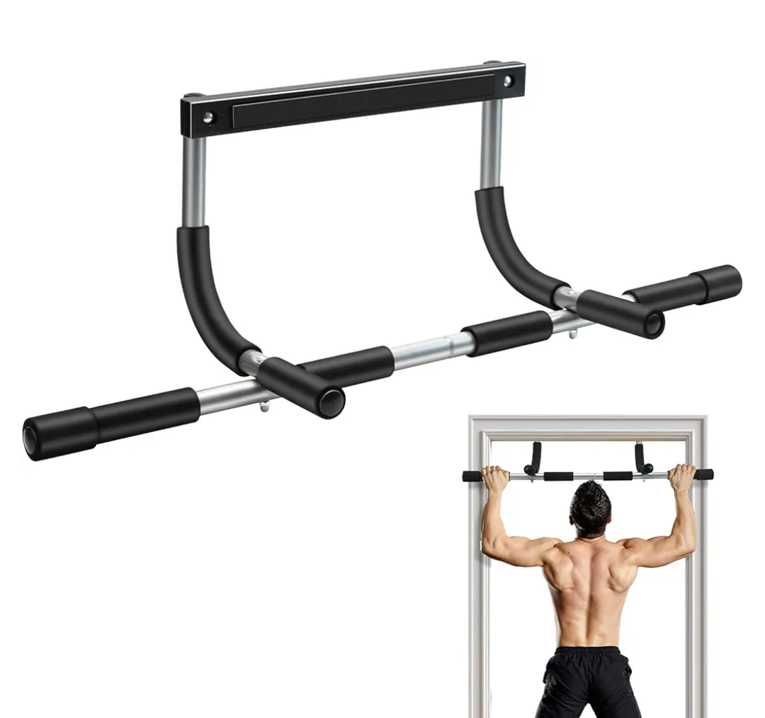 CINDALOG Pull Up Bar for Doorway, Adjustable Width Locking, Thickened Stee, Upper Body Fitness Workout Bar, Multi-Grip Strength for Doorway, Indoor Chin-Up Bar Fitness Trainer for Home Gym Portable