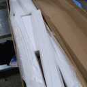 48x84 Inch Glass Sliding Barn Door Slab and 8ft Hardware Kit Included, 5 Frosted Glass, LVL Wood Panel Covered with White Water-Proof Scratch-Proof PVC Surface, Simple DIY Assembly