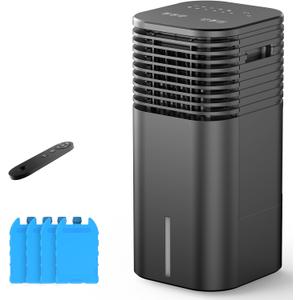 FLOWBREEZE 24" Windowless Portable Air Conditioner, 15H Timer&120Oscillation, 3-IN-1Portable AC Unit with Remote, 2Gal Tank, 3 Modes & Speeds, Ultra-Quiet Ventless Swamp Cooler for HomeOffice, Coffee