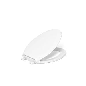 KOHLER 4734-RL-0 Rutledge ReadyLatch Soft Close Elongated Toilet Seat, Quiet-Close Lid Grip-Tight Bumpers, Installation Hardware, Home Essentials, White