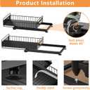 Under Sink Organizer, 2 Packs Under Sink Organizers and Storage, Slide Out Pull Out Cabinet Organizer Shelf with Metal Drawers for Kitchen Bathroom Pantry, Black