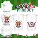 Jingmore 50 Pcs Soccer Plastic Cups 12 oz International Countries Soccer Disposable Plastic Cups Thick Clear Drinkware for Sports Games Party Supplies (Goal Trophy), approx. 12 oz (EXP 08/29/29)