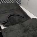 HOMEIDEAS Upgraded Bathroom Rugs Set 3 Piece, Extra Thick Absorbent Soft Memory Foam, Washable Toilet Bath Mat (Black) (17"x24"+20"x32"+U Shape 20"x24")