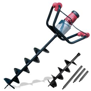 DC HOUSE 1500W Electric Post Hole Digger Earth Auger Hole Digger Auger Digging Tools with 6" Digging and Extension Rods for Farmland Garden Plant (1500W+1 bit(6")+3 Ext(8"12"20"))