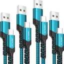 JSAUX USB C Cable 4-Pack [10ft+6.6ft+3.3ft+3.3ft], iPhone 16 Charger USB A to Type C Fasting Charging Cord Compatible with iPhone 16/16 Pro/16 Pro Max/15, Samsung Galaxy S24 S23 S22 Note 20 10 Green