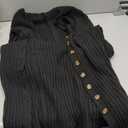 Saodimallsu Womens Long Cardigans V Neck Button Down Chunky Knit Dusters Sweater Coat Fall Trendy Maxi Sweater Dress, Small