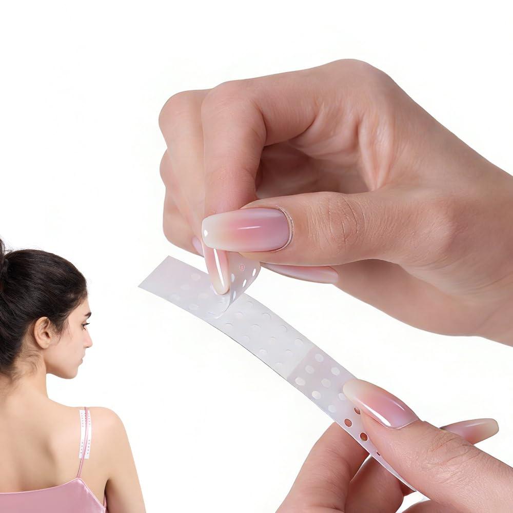 Double Sided Tape for Clothes 60 Pcs,Upgraded breathable double-sided fashion tape,suitable for transparent fabric tape of clothing, skirts,and dresses,skin friendly,gentle,and long-lasting body tape
