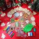 Yerliker 40 Sets Wooden Snowflake for Crafts Unfinished Jingle Bells Wood Painting Crafts Kit Christmas Ornaments Hanging Decorations for Parties Gifts Arts