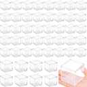 Telooco 48 Pcs Clear Acrylic Box with Lid 2.2 x 2.2 x 2.2 Inch Small Square Display Boxes Candy Storage Containers, Stackable Small Acrylic Cubes for Candy Pill Beads Earring Jewelry Party Favor