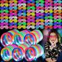 80 Pcs Glow in the Dark Party Supplies with Light up Glasses LED Bracelets 10 Neon Colors Glow Stick Bracelet Flashing Glasses for Kids Adult Rave Birthday Halloween Christmas Party Toys Favors
