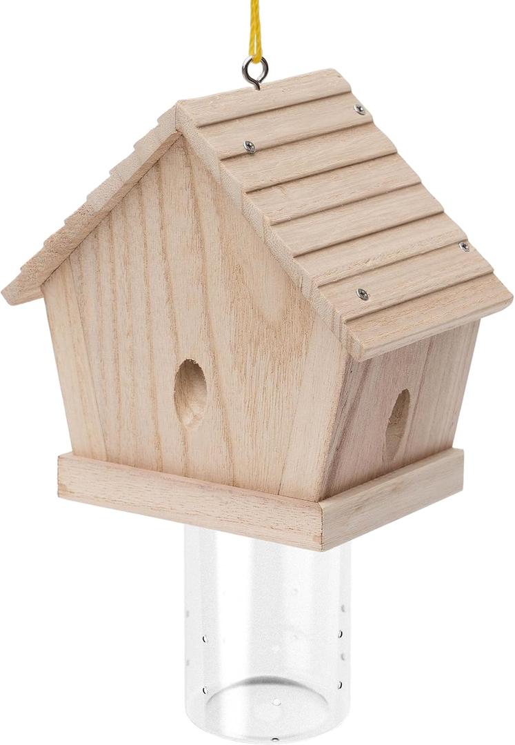 GRTRE 1 Pack Wood Carpenter Bee Trap for Outside - Best Bee Trap - Wood Boring Bee Trap- Nature Chalet Style Carpenter Bee Traps Outdoor Hanging - Insect Traps Removes Carpenter bee