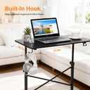 Treadmill Desk, Adjustable Height (28-49 Inch) Rolling Standing Desk with Wheels, Portable Laptop Table for Walking Pad, Spin Bike & Exercise Bike, 31x16 inch Mobile Workstation for Home Office