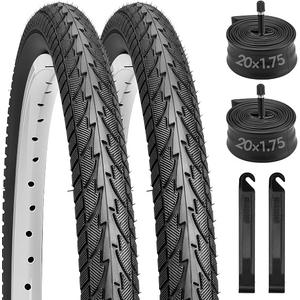 2 Pack 20x1.75 Bike Tires Set,20 inch Folding Bike Tires Replacement
Wear-Resistant Bicycle Tires and Tubes Set Includes a Pair of Tire Levers for MTB Off-Road Hybrid Road City Commuter Bicycles