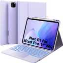 GreenLaw Keyboard Case for iPad Air 11-inch (M3 2025 / M2 2024) & Air 4th/5th Gen & iPad Pro 11 inch (1st/2nd/3rd/4th Gen), Smart Touchpad, 7-Color Backlit, Stain Resistant Cover, Light Purple (For iPad Air 10.9"/11",iPad Pro 11" 1/2/3/4 Gen.)