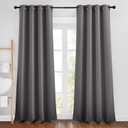 NICETOWN Grey Blackout Bedroom Curtains 96 inches Long, Grommet Thermal Insulated Room Darkening Window Treatments Sound Reducing for Living Room, W46 x L96, 2 Panels