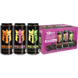 REIGN Total Body Fuel Variety Pack, Orange Dreamsicle, Reignbow Sherbet, White Gummy Bear, Fitness & Performance Drink, 16 Fl Oz (Pack of 12) (EXP 01/24/28)