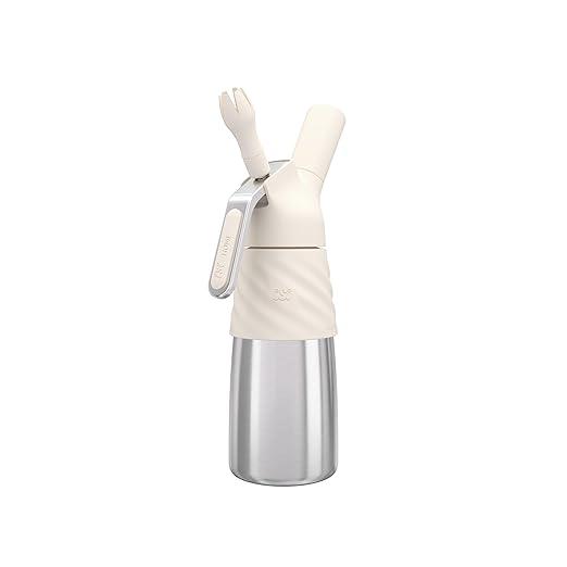 ISI North America Creative Whip (1 Pt) - Whipped Cream Dispenser with Silicone Handle - Stainless Steel Kitchen Tool for Sweet, Savory, Vegan - Non-Dairy Recipes, Mousses, Dips, Cocktail Foams