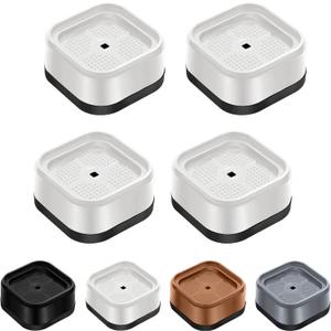 shouwuhho 4 Pack Furniture Risers Adjustable Bed Risers Heavy Duty Lifts Height 1", Square Stackable Bed Risers 1, 2 or 3 Inch for Desk Leg Table Couch Sofa Chair Bed Frame Legs Dorm, White