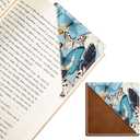 2 x Personalized Leather Bookmarks, Fun & Cute Book Accessories for Reading Lovers, Unbreakable Page Markers for Women Men Girls Boys Student Teacher Kids Retirement Birthday Gifts (Butterfly)