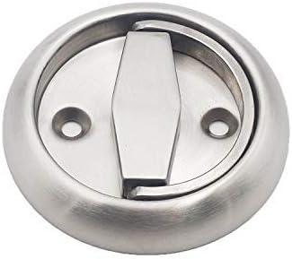 QT Home Decor Round Recessed Door Handle/Deadbolt (No Key)(Standard US Door 1.3-1.7 inch / 35-45mm), NOT for Pocket Doors, Thick Latch with Round Edge.
