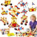 cossy 198 PCS STEM Building Toys for Kids, Construction Building Blocks, Educational Toys for 3-5 4-8 5-7 6-8 Year Old, Creative Games, Engineering, STEM Kits