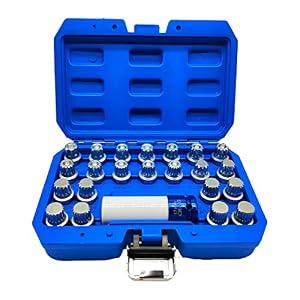 JEUCLEL 23PCS Wheel Lock Nut Key Kit - Compatible with VW, Audi, VAG - Anti-Theft Lug Nut Removal Tool