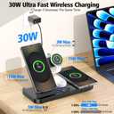 Magnetic Wireless Charger for Samsung, 6 in 1 for Samsung Charging Station,30W Dual Phone with Auto-Switch 7-Color Light & Clock,for Samsung S26,for Galaxy Buds for Samsung Galaxy Watch
