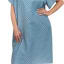 3 Pack - Blue Hospital Gown with Back Tie / Hospital Patient Gown with Ties - Fits Small - XL