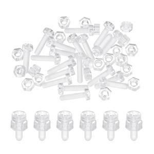 MECCANIXITY 20 Set M3 x 12mm Clear Acrylic Screws and Hex Nuts Kit, PC Plastic Phillips Round Head Screw Metric Coarse Thread Bolts for Machine, Transparent