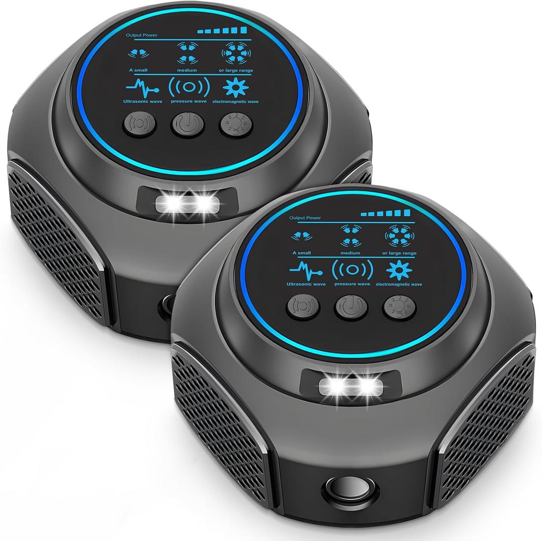 2 Pack Rodent Repellent Ultrasonic Plug in with 360°Mice Repellent Indoor& 4 Modes Ultrasonic
