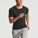 4 Pack: Mens Big and Tall Short Sleeve Shirts Compression Base Layer Thermal Undershirt Slimming Black Active Athletic T-Shirt Dry Fit Workout Sports Rashguard Gym Running King Size Top- Set 2, 5X (Black)