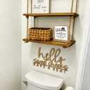 3 x Funny Dog Bathroom Decor - Rustic Wooden Box Sign for Bathroom Shelf, Vintage Decorative Accessory, Freestanding Tabletop Restroom Sign, Welcome to the Bathroom A Dog Will Be with You Shortly (Style 01)