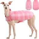 Kuoser Reversible Winter Coat, British Style Jacket for Small Medium Dogs - Warm, Windproof Puppy Cold Weather Vest, Pink M (M (Chest Girth: 17.3-20.9''))