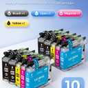 LC203XL LC201XL Ink Cartridges Brothers Printer Replacement for Brother LC203 LC201 LC-203 LC-201 to Use with MFC-J480DW MFC-J485DW MFC-J4420DW MFC-J4620DW MFC-J885DW Printer (4B/2C/2M/2Y, 10 Packs)