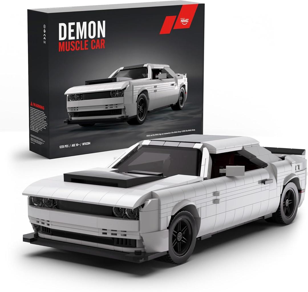 Nifeliz Demon Muscle CAR Model Set, Iconic Building Toy Model for Adults, Ideal Display Set for Gift-Giving to Muscle Car Fans (1225 PCS, NF10284)