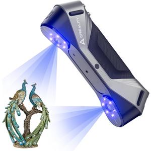 Creality CR-Scan Raptor 3D Scanner, 60fps Blue Laser & NIR, 0.02mm Accuracy, 24-Bit Color, Scans 5-2000mm Objects, Anti-Shake Tracking for Windows macOS