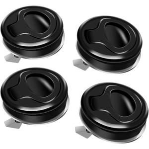 WJSKDQ 4PCS Flush Pull Latch 1.5" Handle Lift Slam Latch for Boat Deck Door Locker Cabinet Hardware Marine Hatch Latch Black