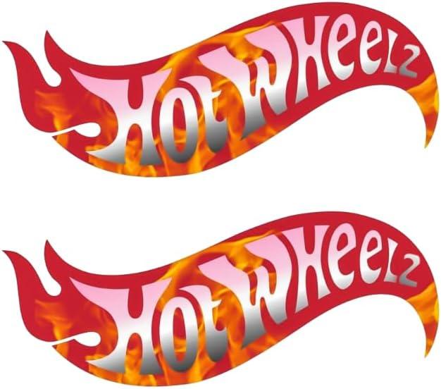 6 x Authntcestore- (2 Pack) Hot Wheelz Sticker Decal Vinyl | Car Racing Lovers | Cars | Windows | Laptops | Walls | Any Smooth Surface | Premium Quality | Size: 5" x 2"