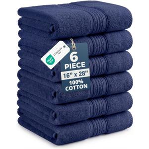 LANE LINEN Hand Towels for Bathroom Set, 6 Piece 100% Cotton Super Absorbent Bathroom Hand Towels Set, Ultra Soft Large Hand Towels, Premium Cotton Hotel Quality Towels - Multi Color